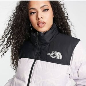 The North Face Black and White 1996 Retro Nuptse 700 Downy Hooded Jacket